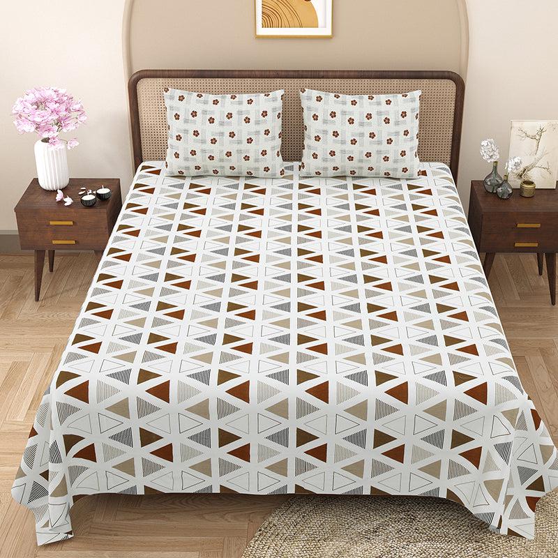 Buy Nettie Geometric Bedsheet - Brown Bedsheets from Vaaree