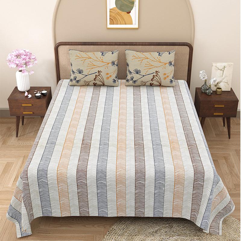 Buy Lenox Striped Bedsheet Bedsheets from Vaaree