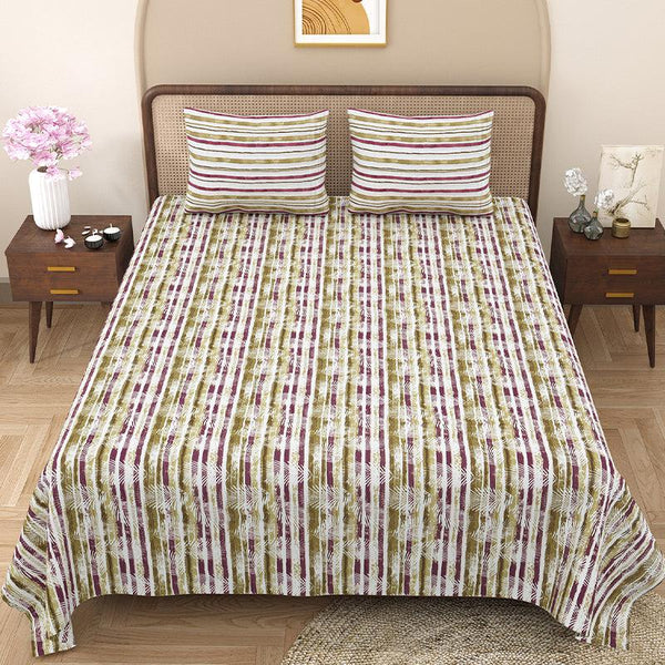 Buy Mahat Striped Bedsheet Bedsheets from Vaaree