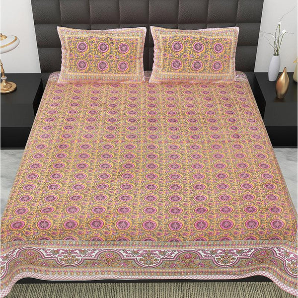 Bedsheets - Tiana Ethnic Bedsheet - Orange