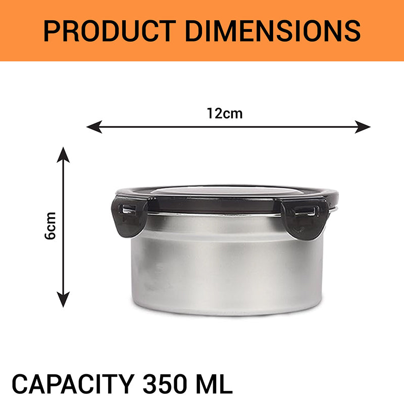 Container - Altora Airtight Steel Lunch Box - Set Of Three