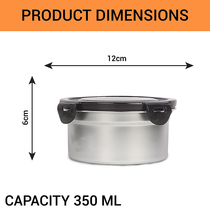 Container - Altora Airtight Steel Lunch Box - Set Of Four