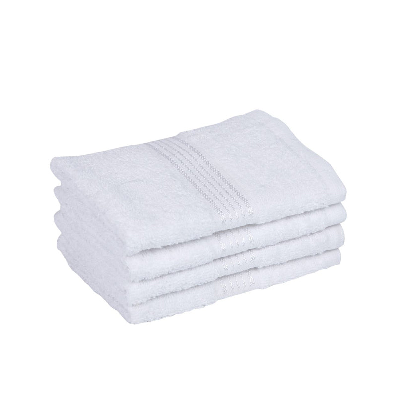 Hand & Face Towels - Junia Face Towel (White) - Set Of Four