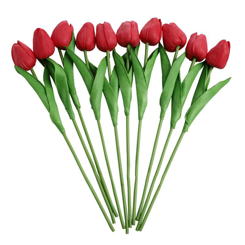 Buy Faux Red Tulip Stick - Set Of Ten Artificial Flowers from Vaaree