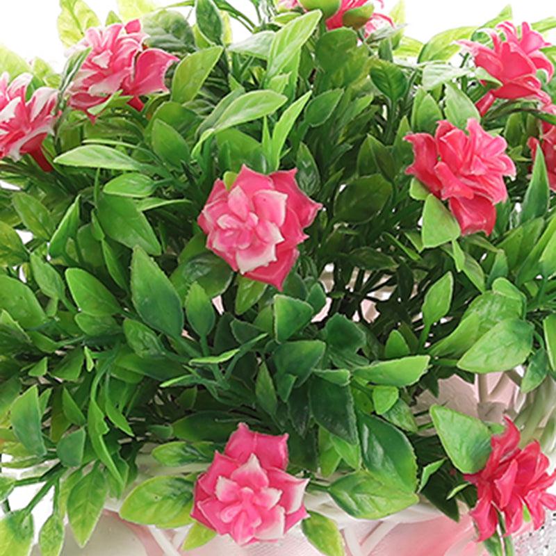 Buy Faux Pink Rose Plant On Cycle Rikshaw Artificial Plants from Vaaree