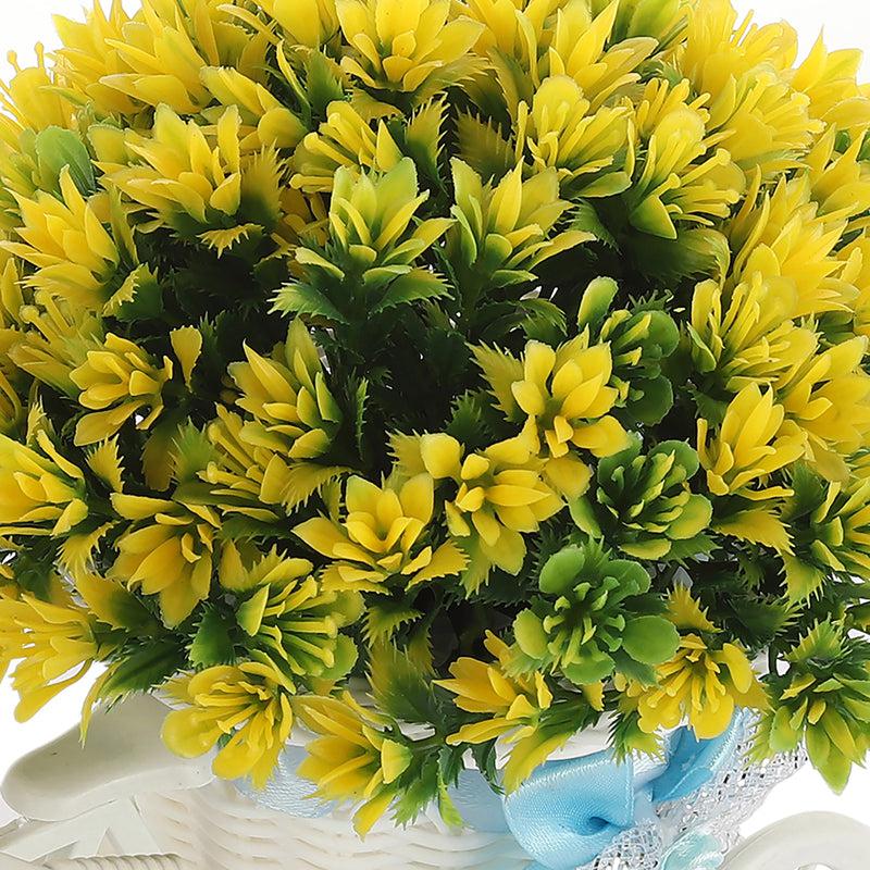 Buy Faux Yellow Leaf Plant On Mini Cycle Rikshaw Artificial Plants from Vaaree