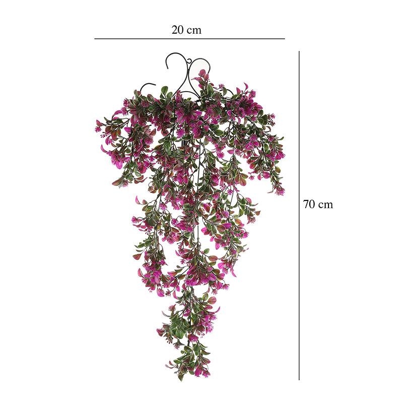 Buy Faux Purple Flower Vine With Metal Wall Stand Artificial Plants from Vaaree