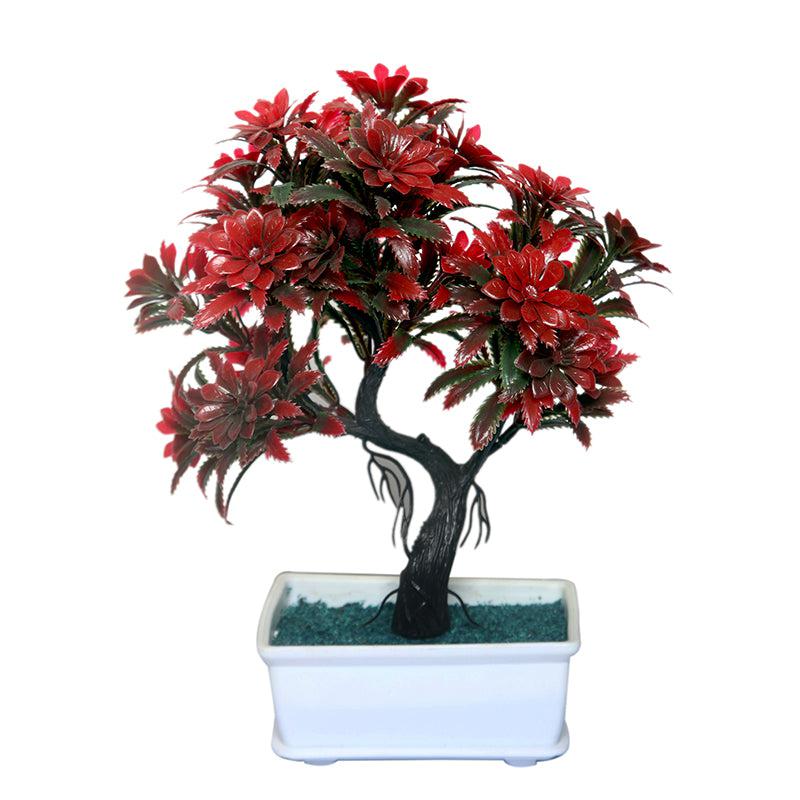 Buy Faux Red Flurry Bonsai With Pot Artificial Plants from Vaaree