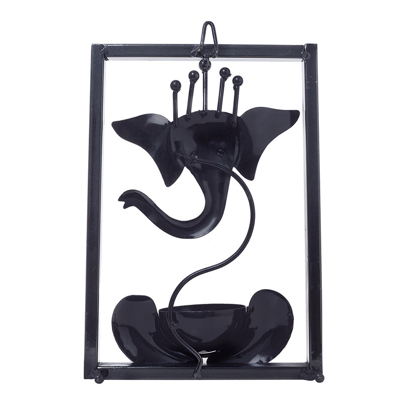 Wall Accents - Black Handcrafted Ganesha Wall Accent