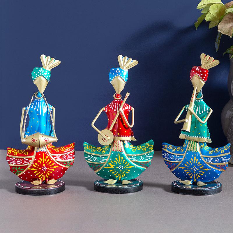 Buy Folk Fancy Musical Showpiece - Set Of Three Showpieces from Vaaree