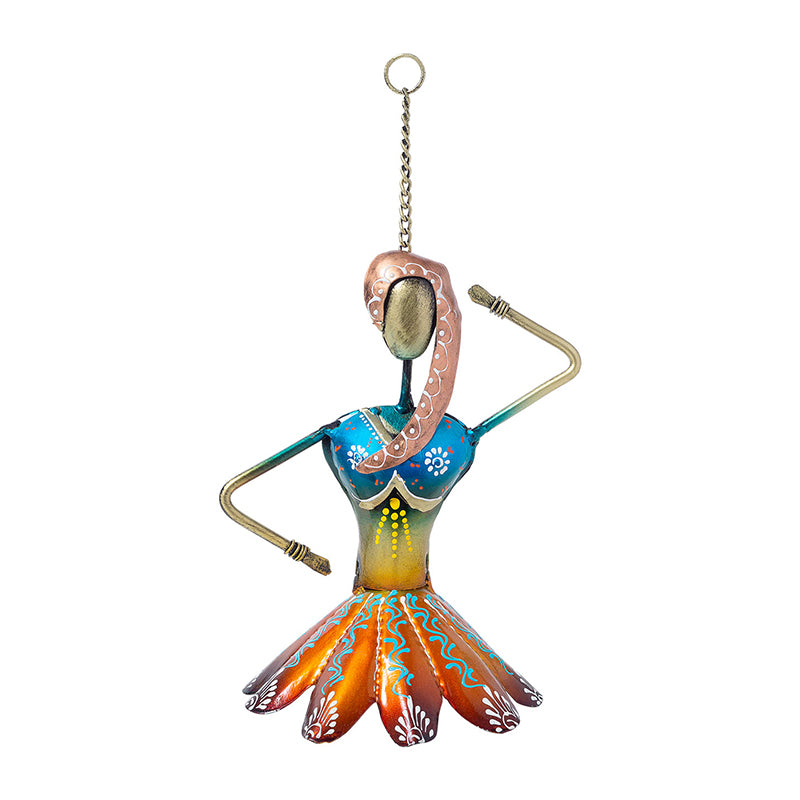 Buy Mina Handcrafted Dancing Doll Wall Accent - Blue & Orange Wall Accents from Vaaree