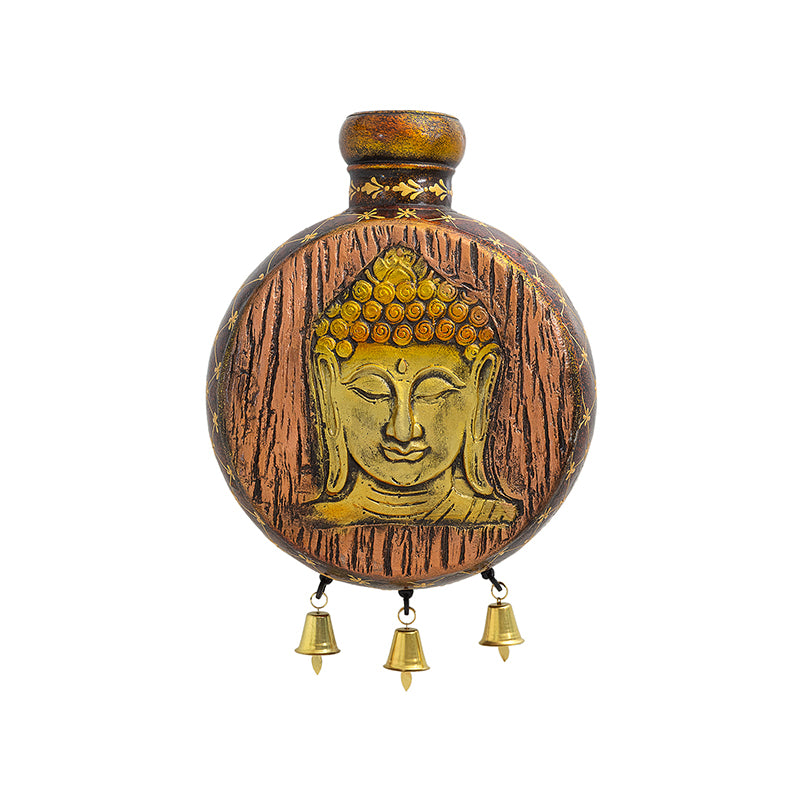 Wall Accents - Hand Engraved Lord Buddha On Matka Wall Accent