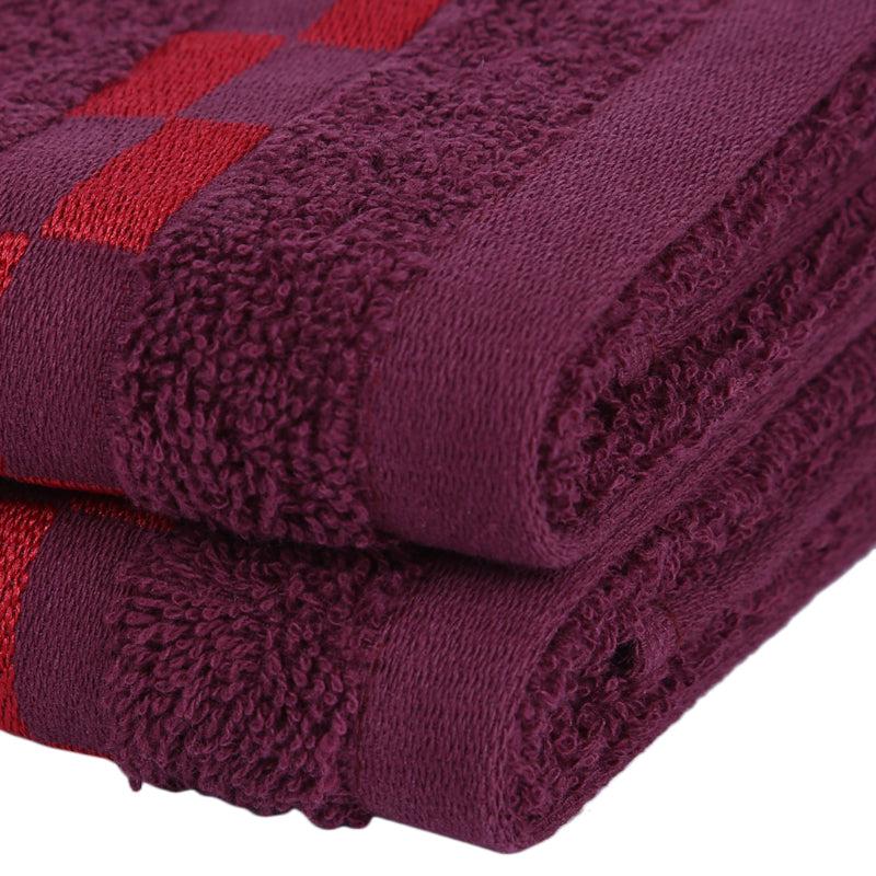 Buy Delpha Hand Towel (Wine) - Set Of Two Hand & Face Towels from Vaaree