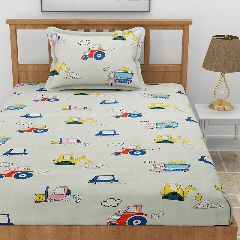 Buy Truck Race Kids Bedsheet Bedsheets from Vaaree