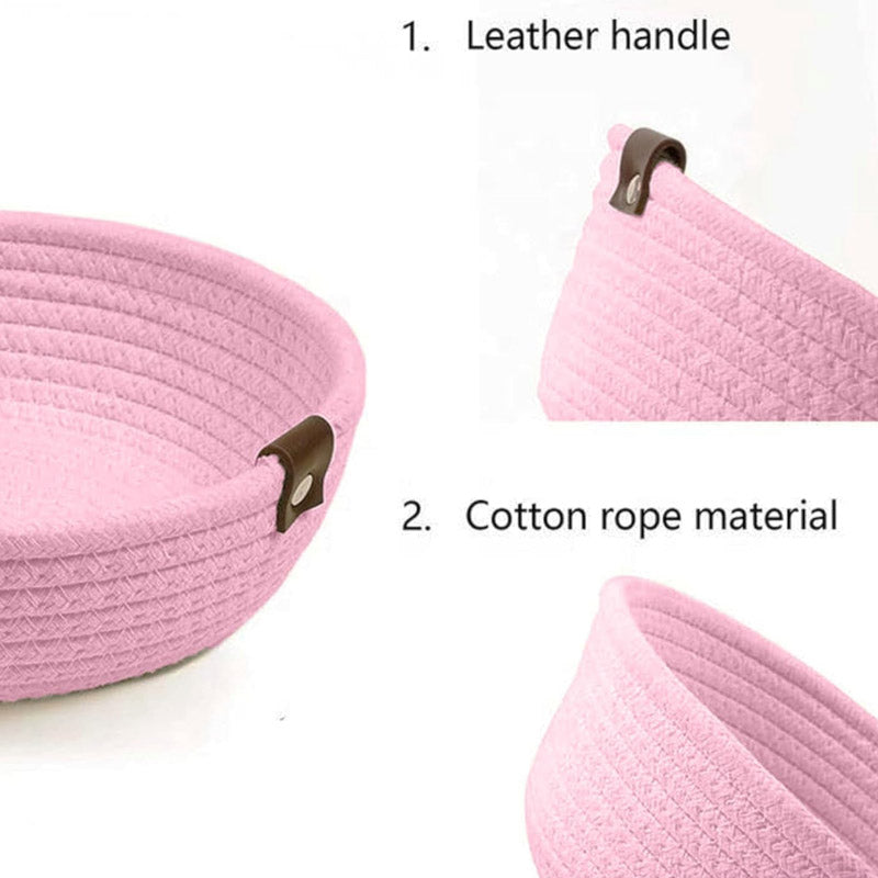 Storage Basket - Stellen Natural Fiber Organizer (Pink) - Set Of Three