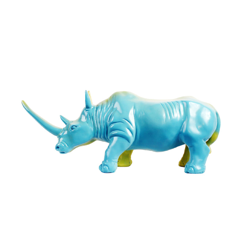 Buy Power Rhino Showpiece - Blue Showpieces from Vaaree