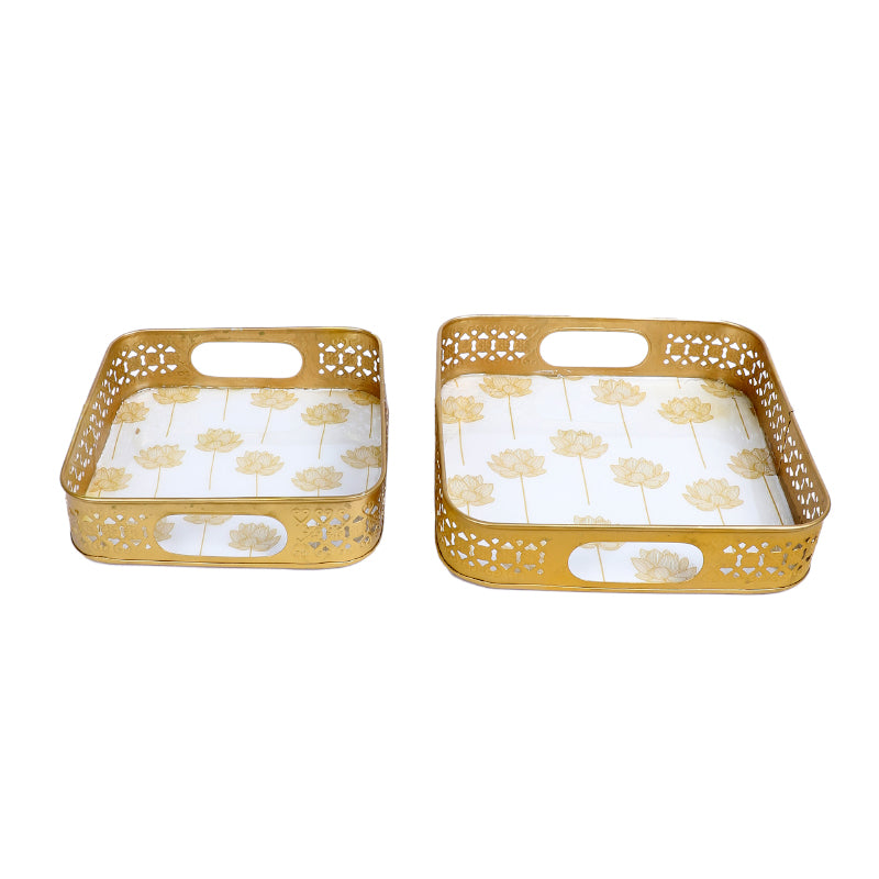 Buy Sona Kamal Serving Tray - Set Of Two Serving Tray from Vaaree