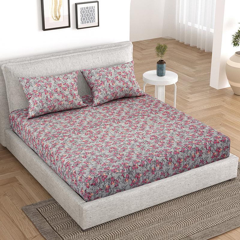 Buy Oriental Floral Bedsheet - Pink Bedsheets from Vaaree