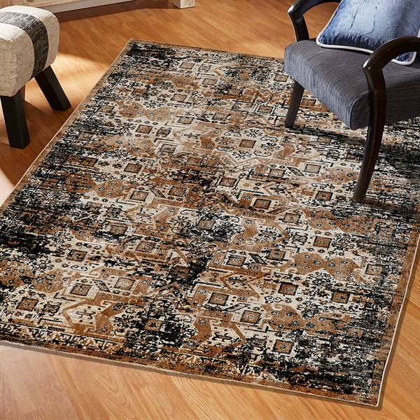 Buy Sterlin Anti Skid Carpet - Black & Brown Carpet from Vaaree