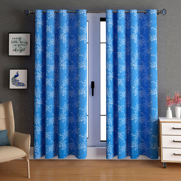 Curtains - Loma Floral Semi Sheer Curtain - Set Of Two