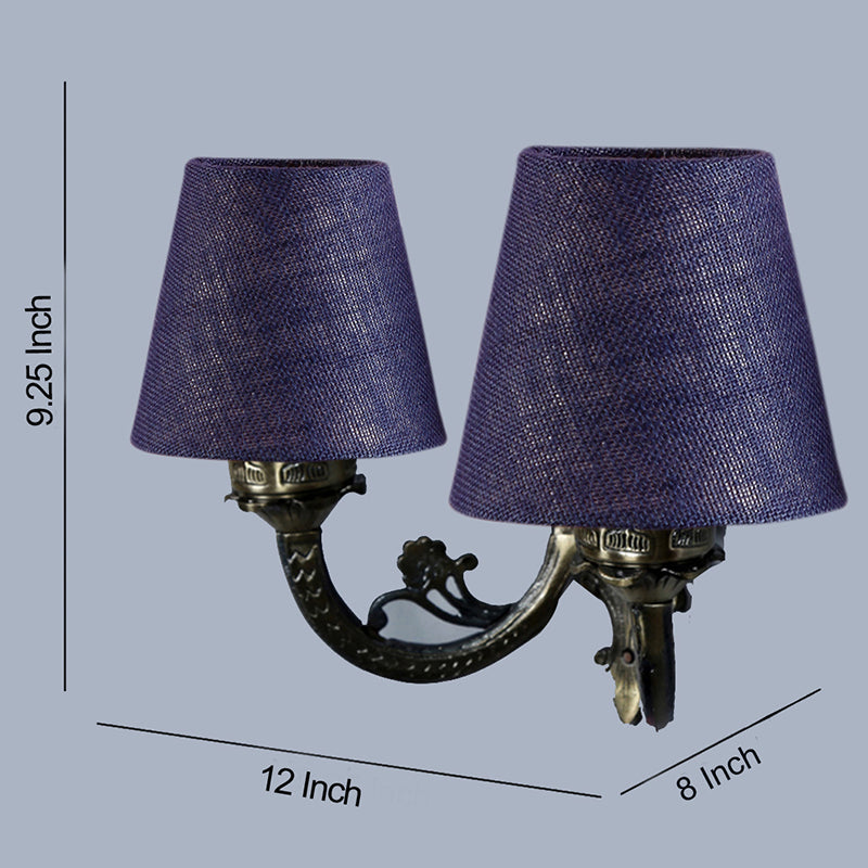 Wall Lamp - Vintage Conical Duo Wall Lamp - Blue