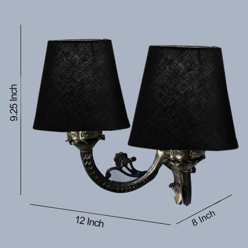 Wall Lamp - Vintage Conical Duo Wall Lamp - Black