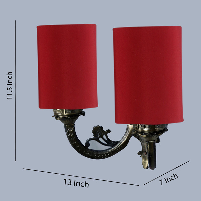 Wall Lamp - Vintage Cylindrical Duo Wall Lamp - Red