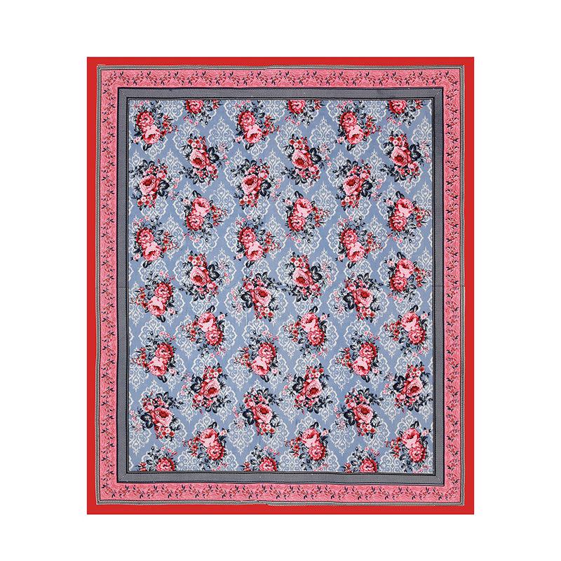 Buy Comet Floral Bedsheet - Red & Blue Bedsheets from Vaaree