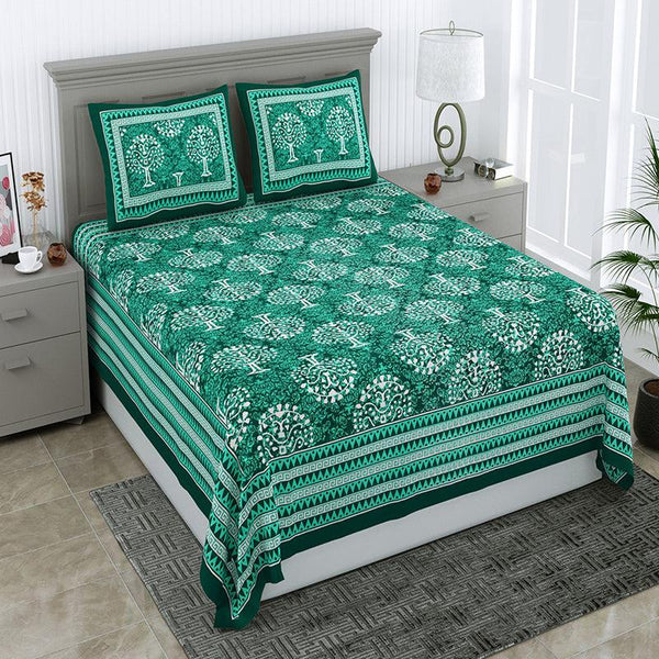 Buy Vaasa Ethnic Bedsheet - Green Bedsheets from Vaaree