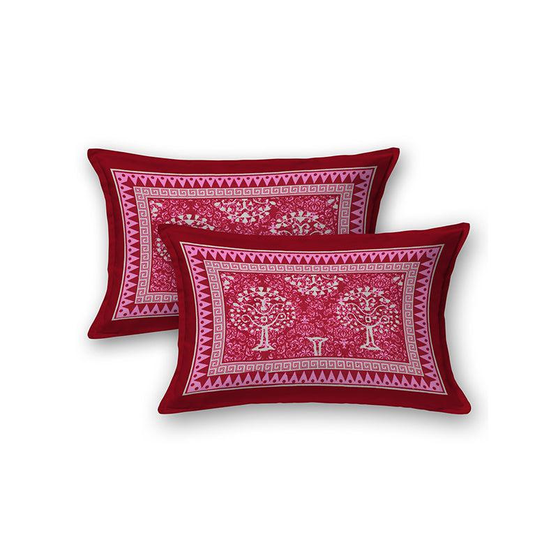 Buy Vaasa Ethnic Bedsheet - Dark Pink Bedsheets from Vaaree