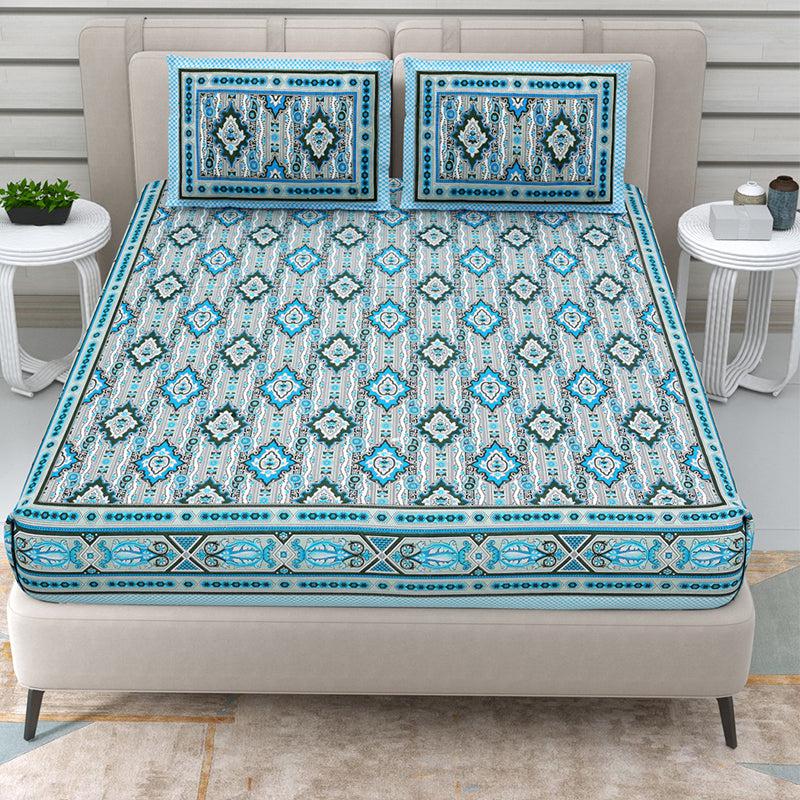 Buy Mirani Ethnic Bedsheet - Blue Bedsheets from Vaaree