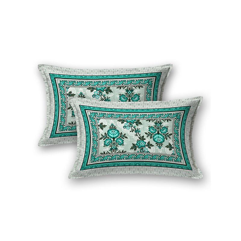 Buy Kobe Ethnic Bedsheet - Green Bedsheets from Vaaree