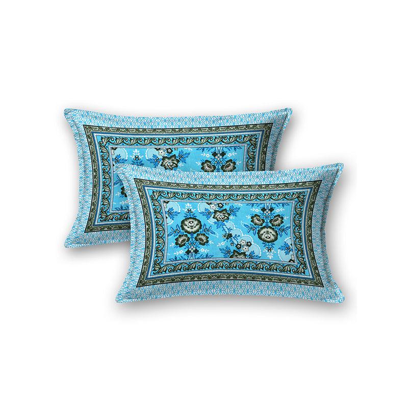 Buy Kobe Ethnic Bedsheet - Light Blue Bedsheets from Vaaree