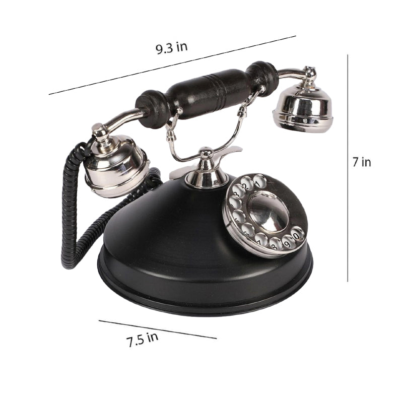 Buy Rava Silver Antique Telephone Showpiece - Silver & Black Showpiece from Vaaree