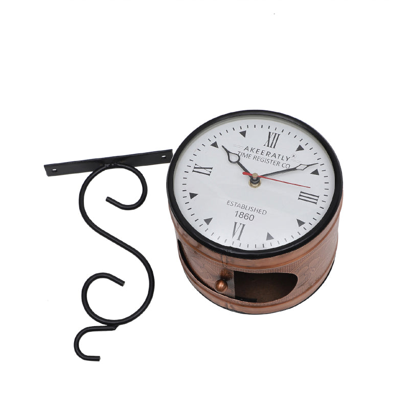 Wall Clock - Rija Double Sided Wall Clock - Antique Copper