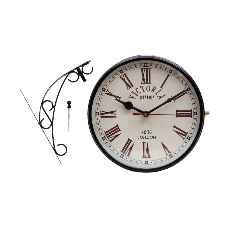 Buy Dolva Double Sided Roman Numeral Station Clock - Black Wall Clock from Vaaree