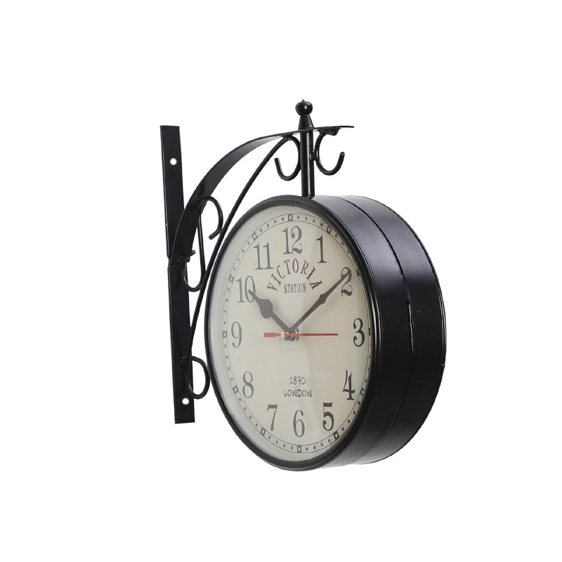 Buy Dolva Double Sided Station Clock - Black Wall Clock from Vaaree