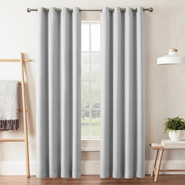 Curtains - Dwina Solid Blackout Curtain (Silver) - Set Of Two