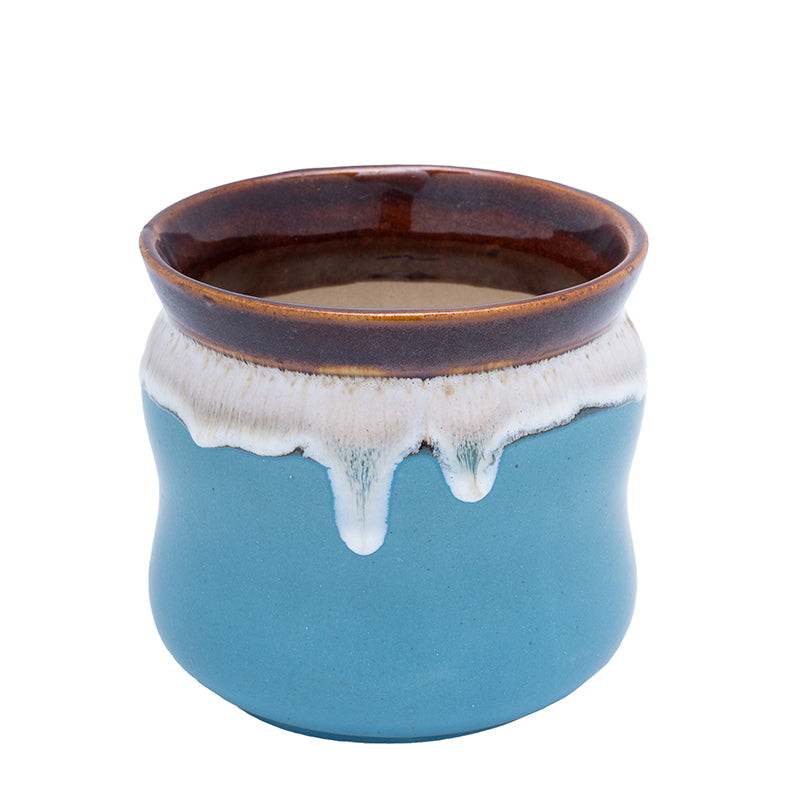 Buy Honey Drip Planter - Blue Vase from Vaaree