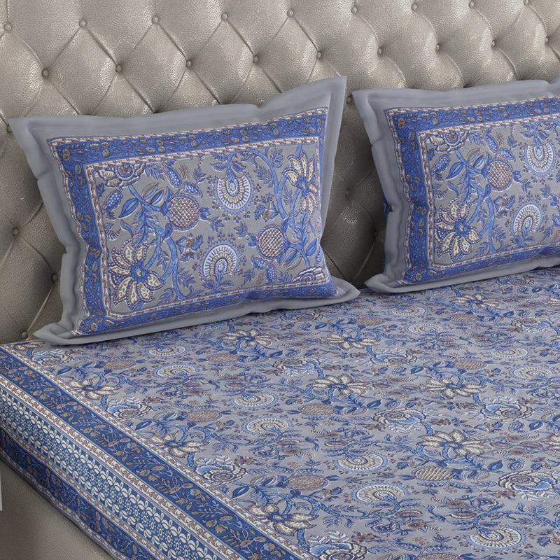 Buy Baxter Floral Bedsheet - Blue Bedsheets from Vaaree