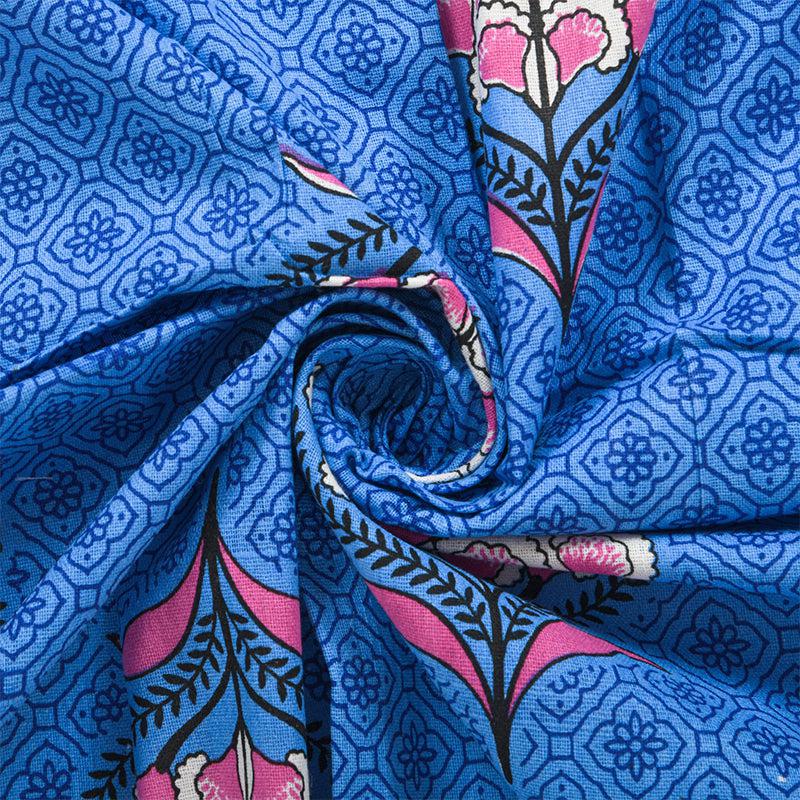 Buy Dilna Ethnic Bedsheet - Blue Bedsheets from Vaaree