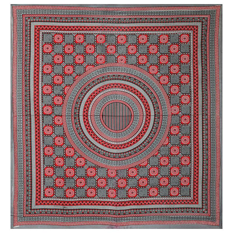 Buy Mandela Geometric Bedsheet - Red Bedsheets from Vaaree