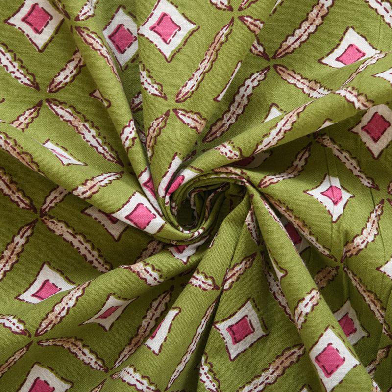 Bedsheets - Vida Geometric Bedsheet - Green