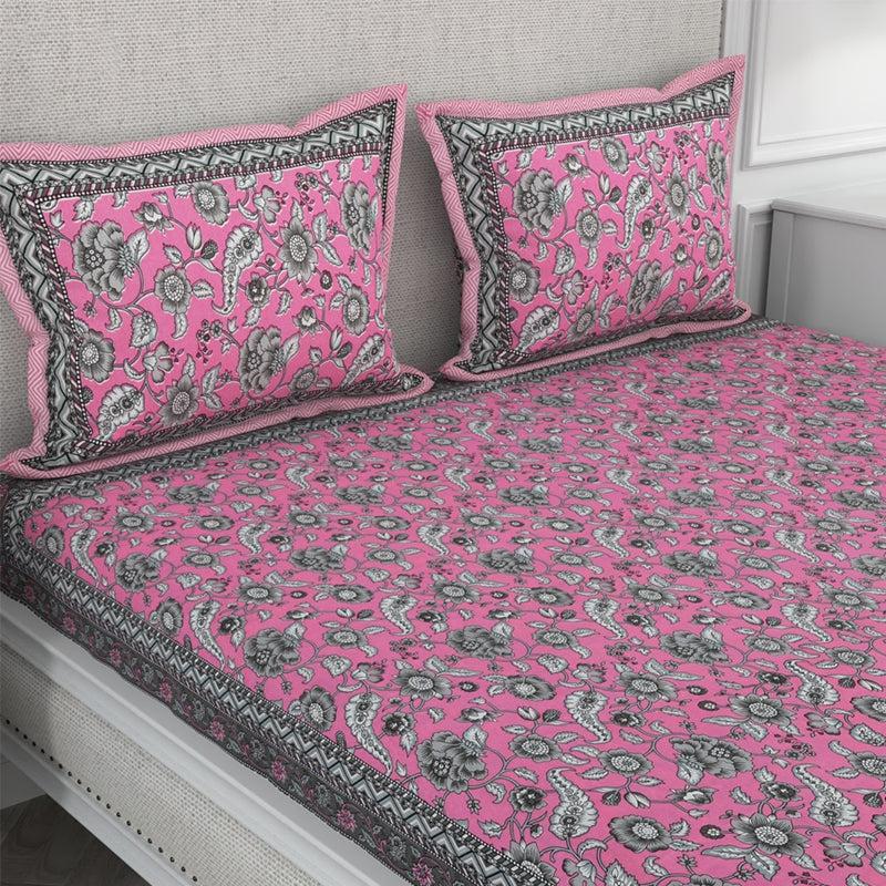 Buy Gazer Floral Bedsheet - Pink Bedsheets from Vaaree