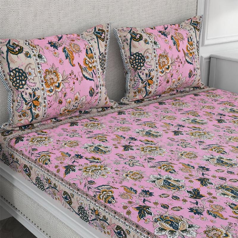 Buy Astor Floral Bedsheet - Pink Bedsheets from Vaaree