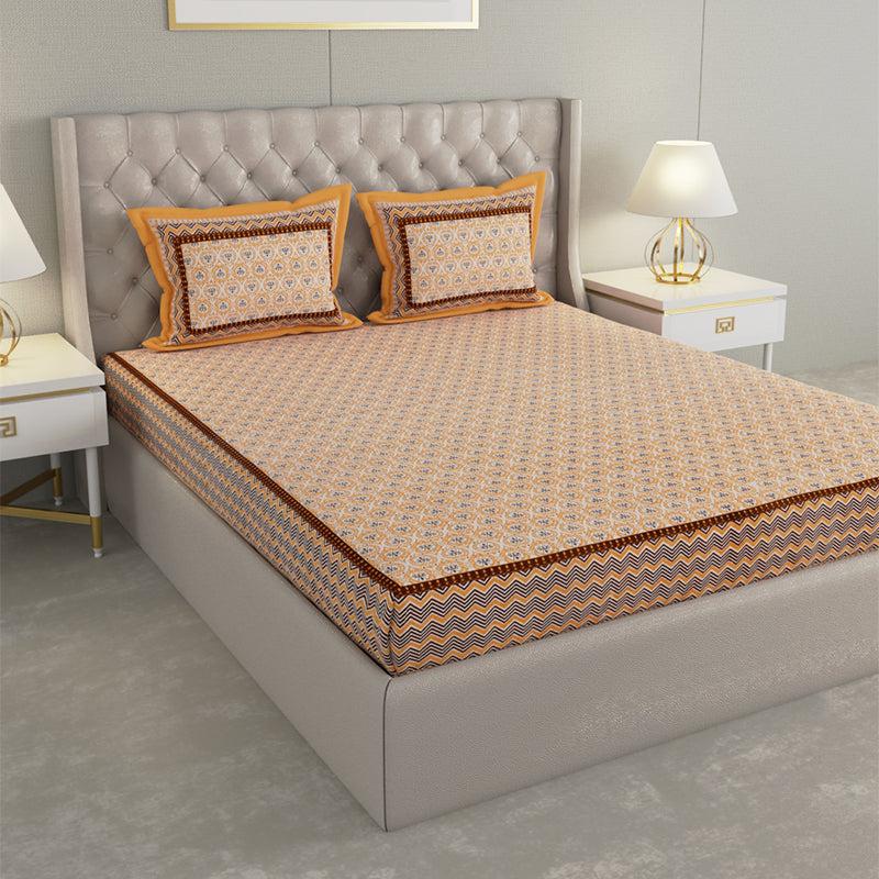 Buy Kinova Printed Bedsheet - Orange Bedsheets from Vaaree