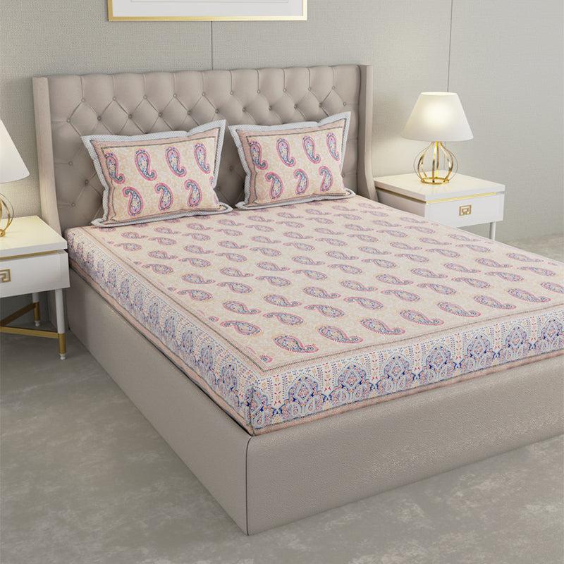 Buy Suyash Printed Bedsheet - Buff Bedsheets from Vaaree