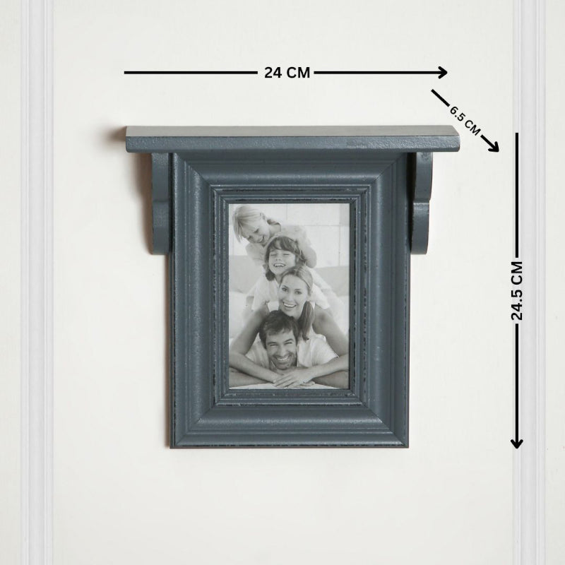 Photo Frames - Nero Photo Frame With Wall Shelf - Grey