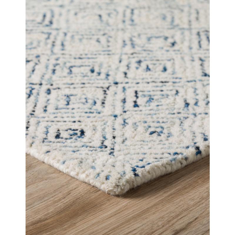 Buy Timeless Textures Hand Tufted Rug - Blue & White Rugs from Vaaree