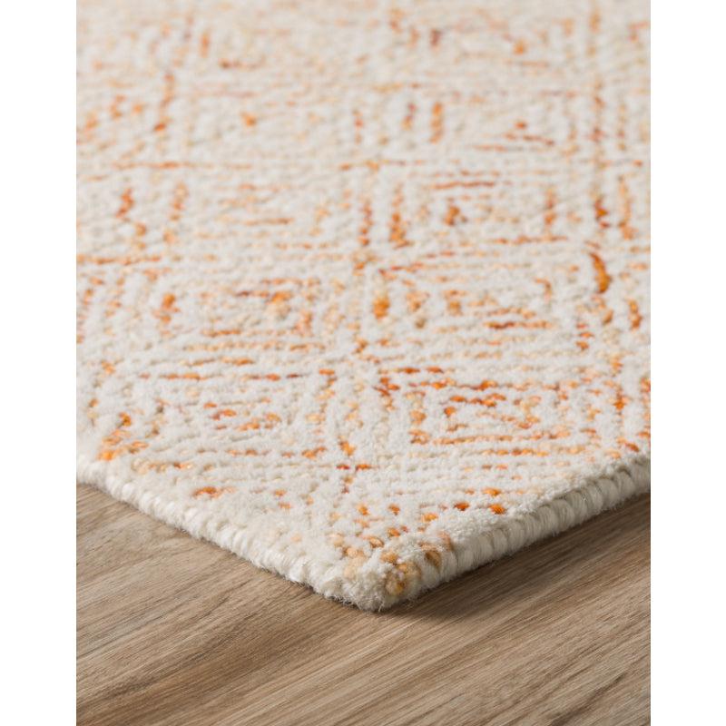 Buy Timeless Textures Hand Tufted Rug - Orange & White Rugs from Vaaree